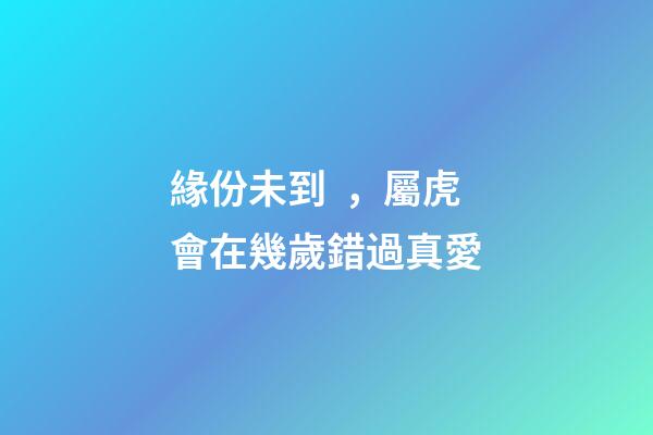 緣份未到，屬虎會在幾歲錯過真愛